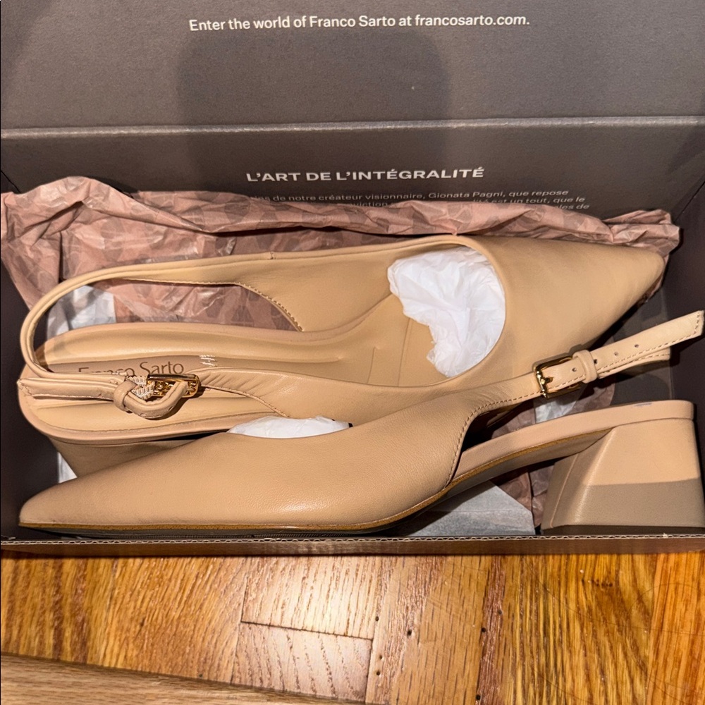 Franco Sarto Beige Slingback Heels